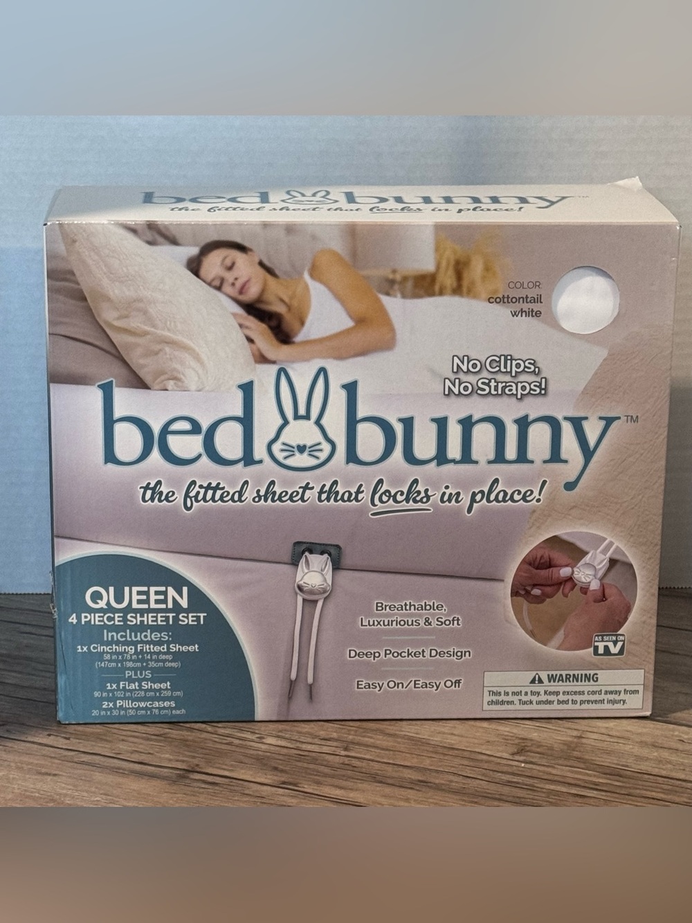Bed Bunny Queen 4 Piece Sheet Set - White
